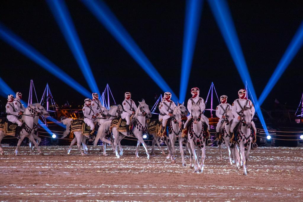 Participants during a tournament at Katara International Arabian Horse Festival.