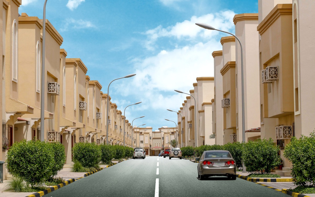 An inside view of one of the Ezdan Village compounds.