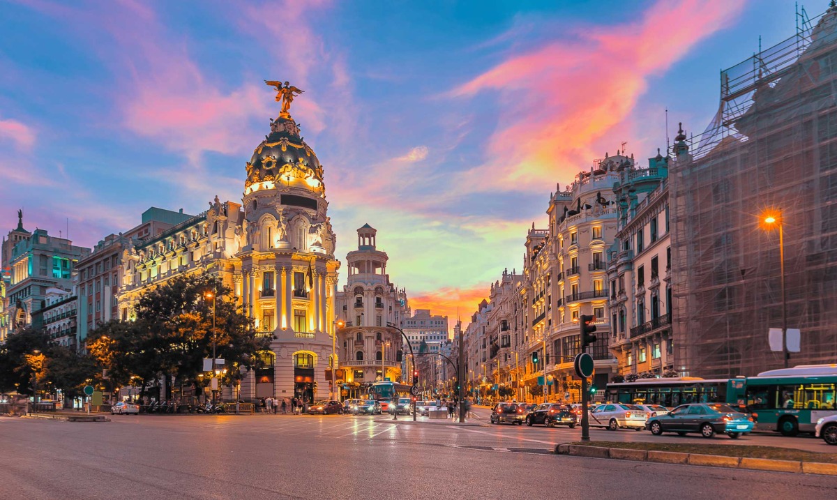 A view of Madrid city skyline.