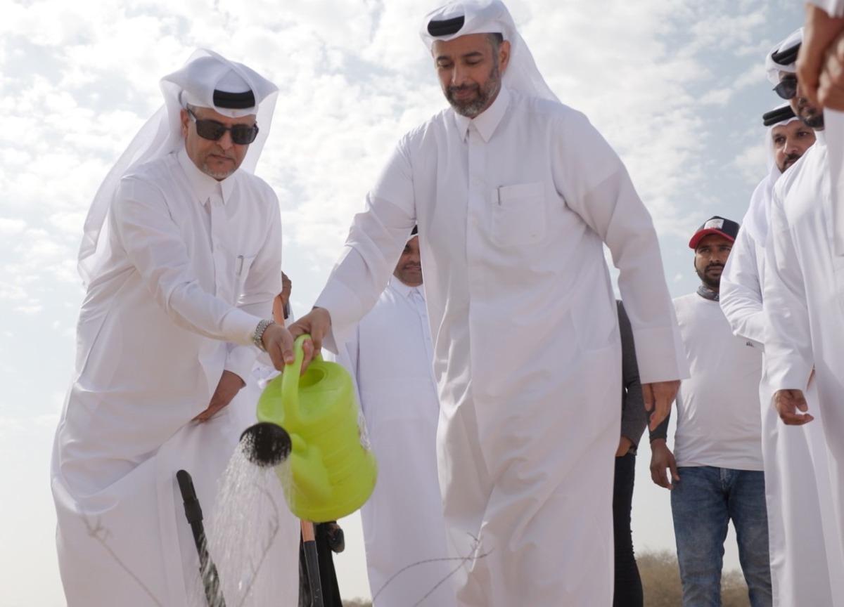 Minister of Environment and Climate Change H E Sheikh Dr. Faleh bin Nasser bin Ahmed bin Ali Al Thani during the event held to celebrate Qatar Environment Day.