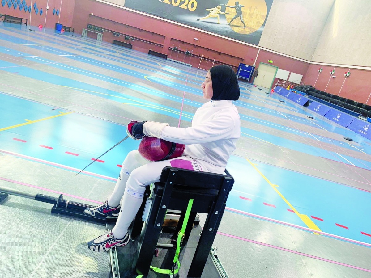 Qatari Paralympic fencer Amna Al Fadala in action.