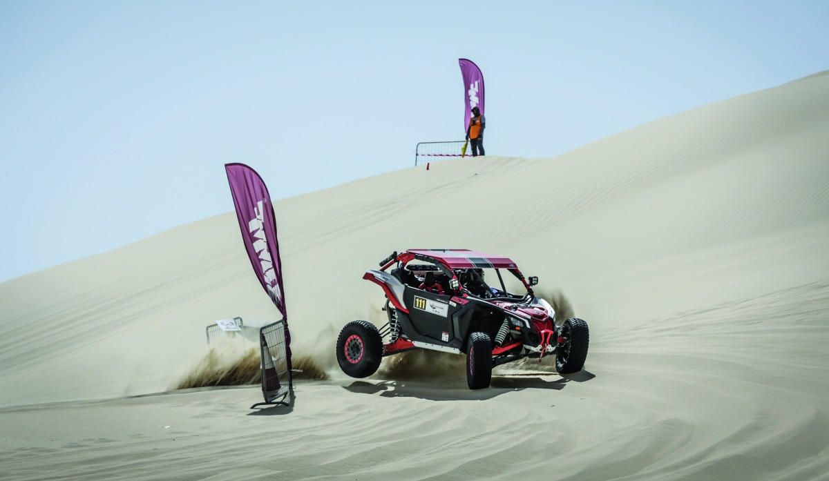 Qatar’s Nawaf Al Sowaidi drives during yesterday’s event.