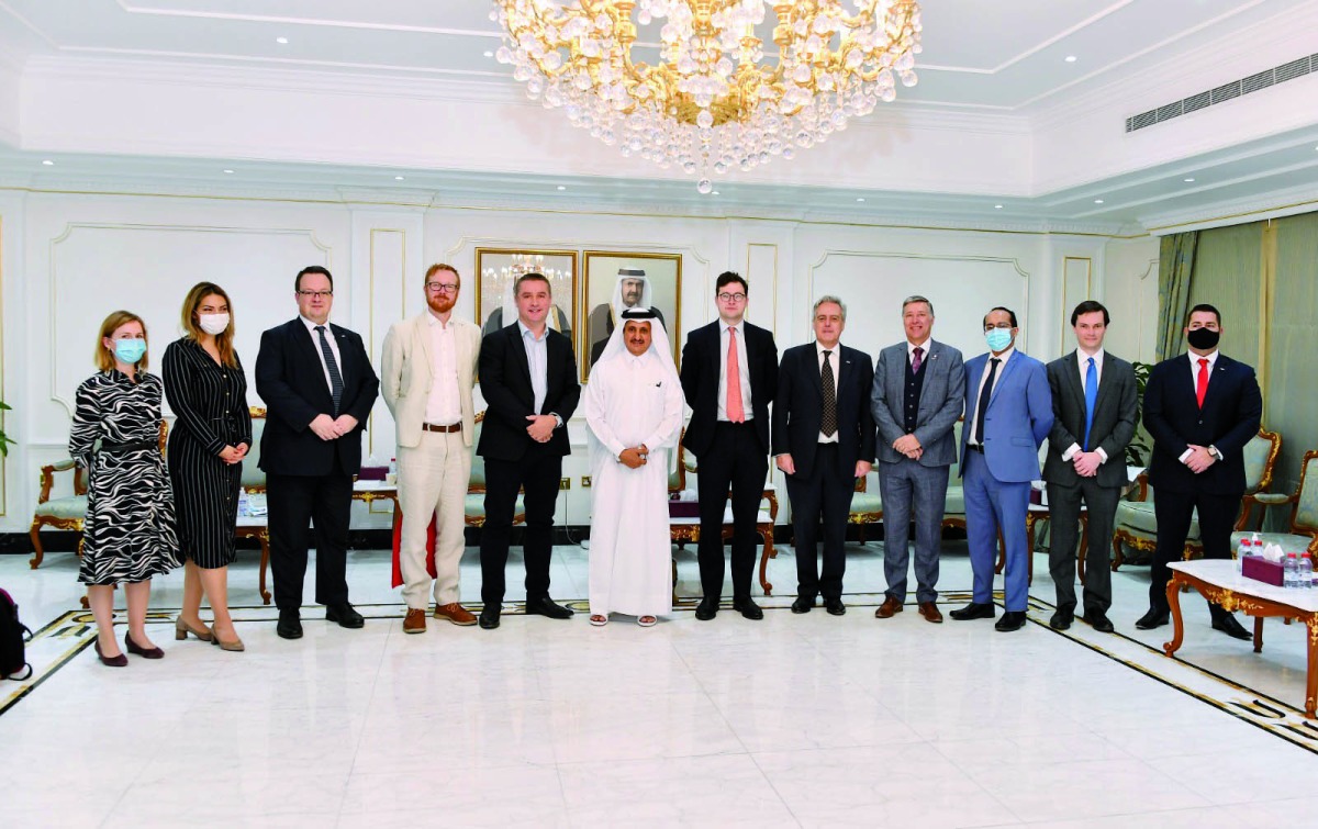 Qatar Chamber Chairman Sheikh Khalifa bin Jassim Al Thani with delegation of the British Parliament.