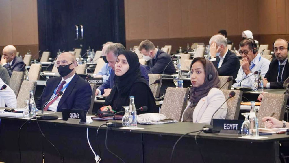 Deputy Speaker of Shura Council H E Dr. Hamda bint Hassan Al Sulaiti and Qatar's Ambassador to Indonesia H E Fawzia bint Idris Al Sulaiti attending an IPU committee meeting in Bali, Indonesia, yesterday. 
