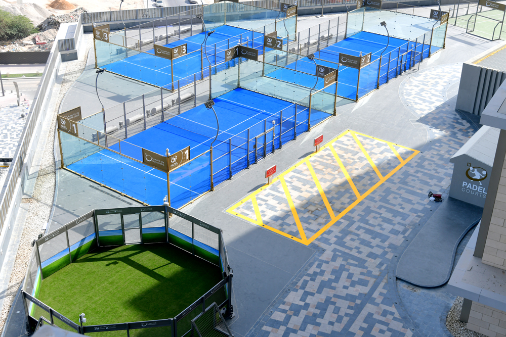 Doha Oasis’s new outdoor padel courts. 