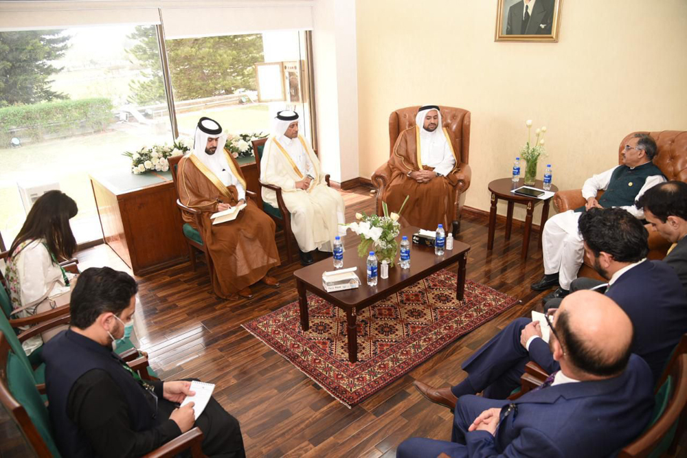 Assistant Minister of Foreign Affairs for Regional Affairs H E Dr. Mohammed bin Abdulaziz bin Saleh Al Khulaifi with the Foreign Secretary of the Islamic Republic of Pakistan H E Sohail Mahmood on the sideline of the 48th session of the Council of Foreign Ministers of the OIC in Islamabad.