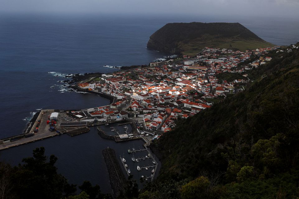 A general view of Velas as small earthquakes have been recorded in Sao Jorge island, Azores, Portugal, March 27, 2022. REUTERS/Pedro Nunes


