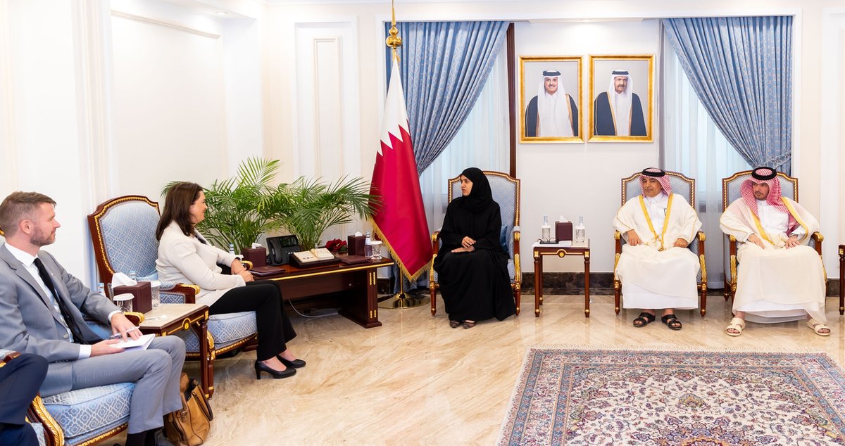 Deputy Speaker of the Shura Council H E Dr. Hamda bint Hassan Al Sulaiti meeting with Ambassador for Human Rights at the Ministry of Foreign Affairs of the Kingdom of the Netherlands H E Dr. Bahia Tahzib-Lie.