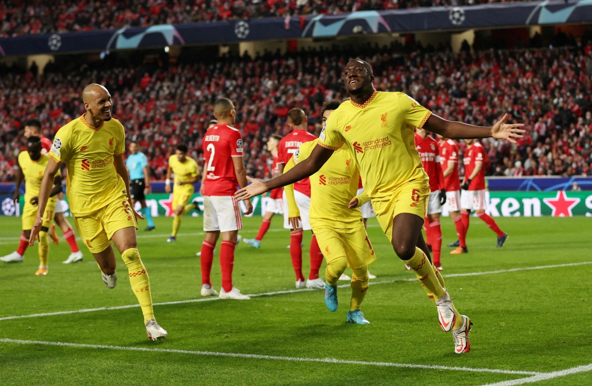 Liverpool's Ibrahima Konate celebrates scoring their first goal Action Images via Reuters/Matthew Childs TPX IMAGES OF THE DAY
