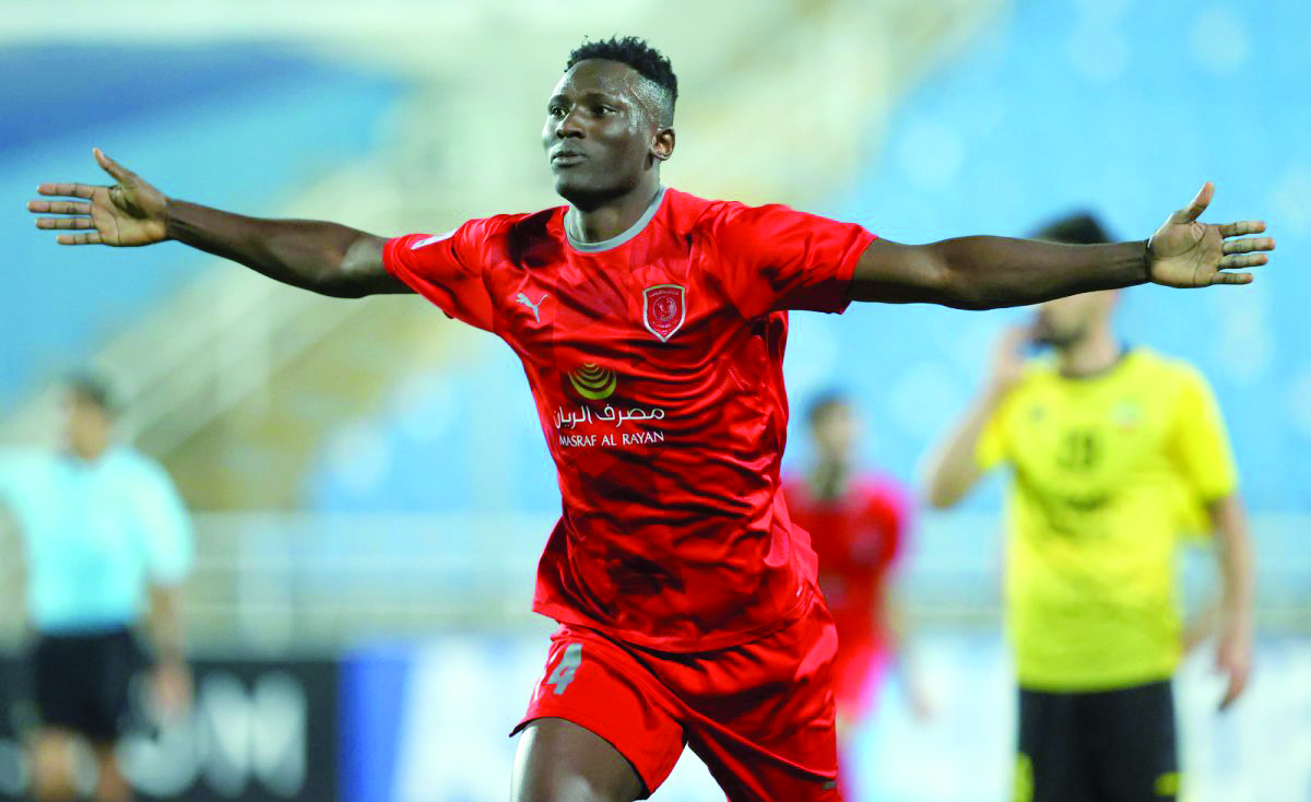 Al Duhail's Michael Olunga celebrates after scoring the winning goal.