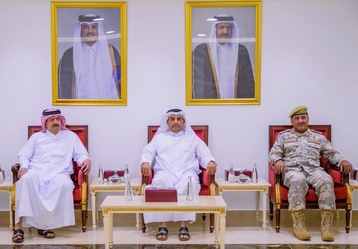 Chief of Staff of Qatar Armed Forces H E Staff Lieutenant General (Pilot) Salem bin Hamad bin Aqeel Al Nabit during a visit to the Joaan bin Jassim Academy for Defence and Security Studies, yesterday.