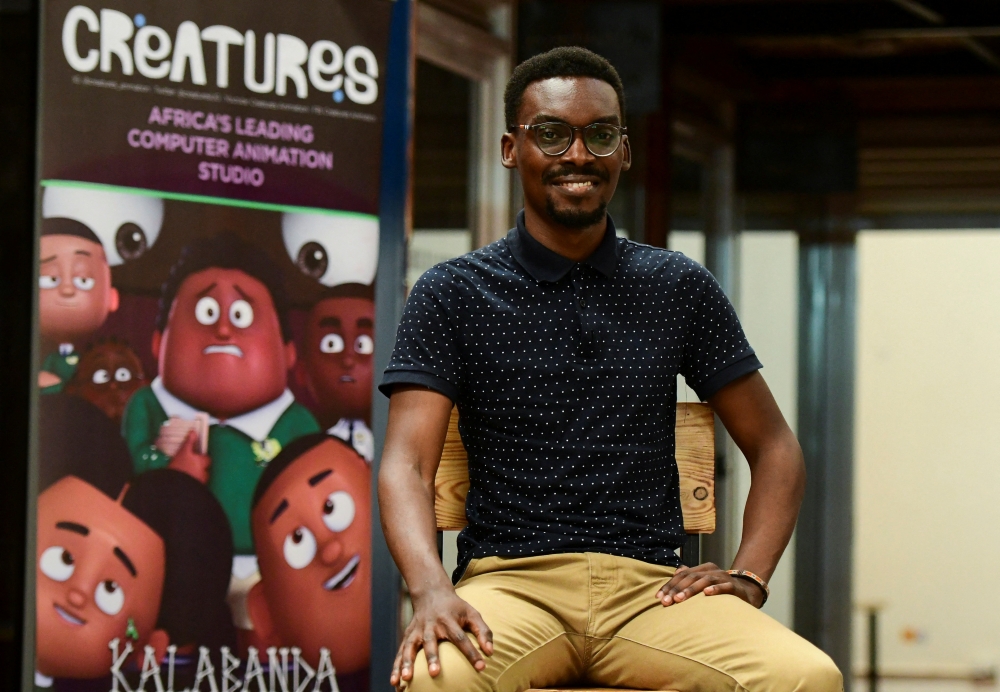Creatures Animation Studio Director Raymond Malinga poses for a photo during a Reuters interview outside his office in Bugolobi suburb of Kampala, Uganda April 4, 2022. Picture taken April 4, 2022. REUTERS/ Abubaker Lubowa
