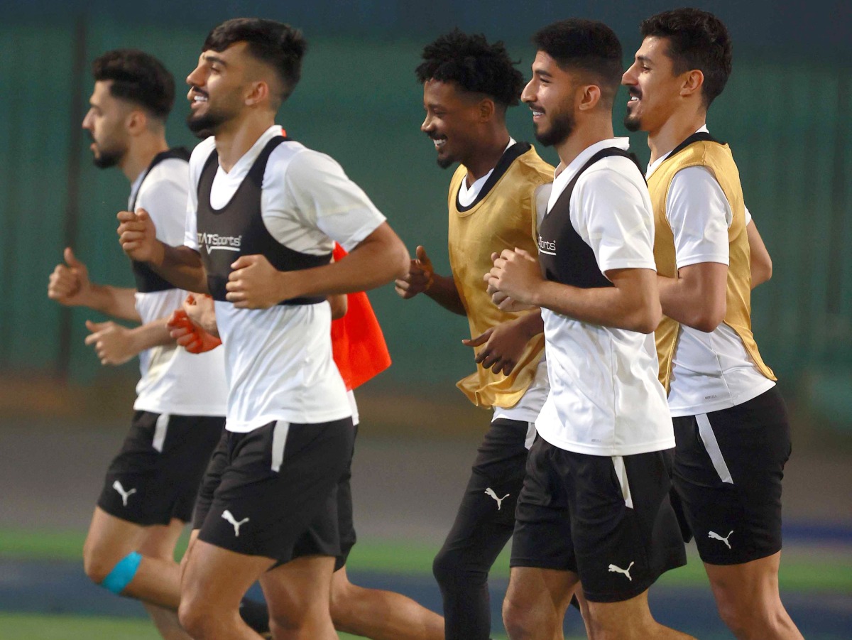 Al Sadd players during a training session.  