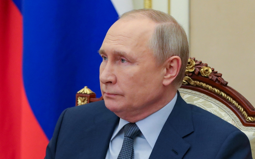 Russian President Vladimir Putin chairs a meeting with members of the Security Council in Moscow, Russia April 22, 2022. Mikhail Klimentyev