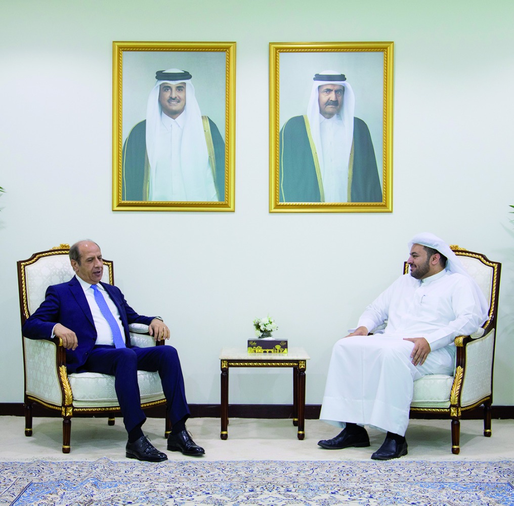 Assistant Foreign Minister for Regional Affairs H E Dr. Mohammed bin Abdulaziz bin Saleh Al Khulaifi meeting Ambassador of Jordan 
H E Zaid Mufleh Al Lawzi yesterday. 