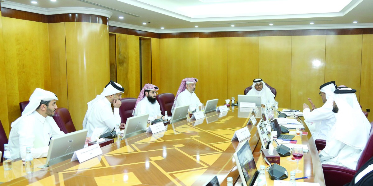 Minister of Justice H E Masoud bin Mohammad Al Ameri chairing a meeting of the Lawyers Admission Committee at the Ministry of Justice, yesterday.

