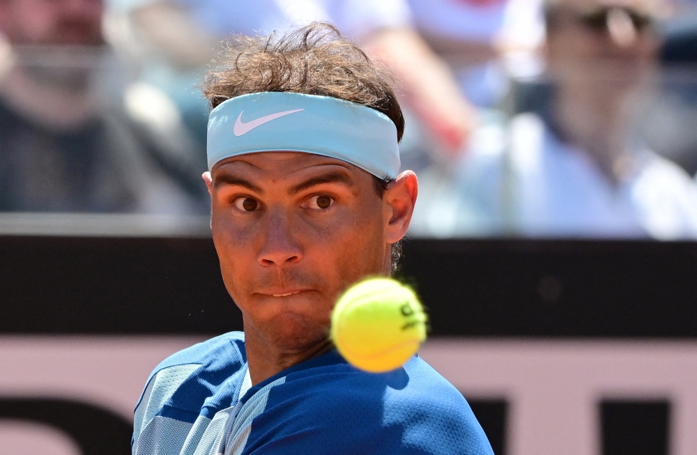 May 11, 2022 Spain's Rafael Nadal in action during his second round match against John Isner of the U.S. REUTERS/Alberto Lingria