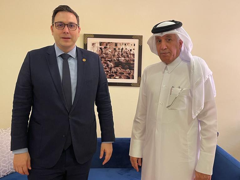 H E Sultan bin Saad Al Muraikhi with H E Jan Lipavsky