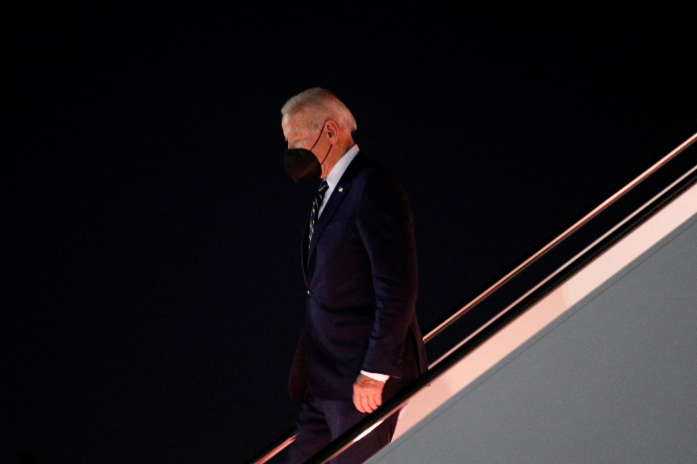 U.S. President Joe Biden arrives at Joint Base Andrews in Maryland, U.S. May 11, 2022. REUTERS/Tom Brenner