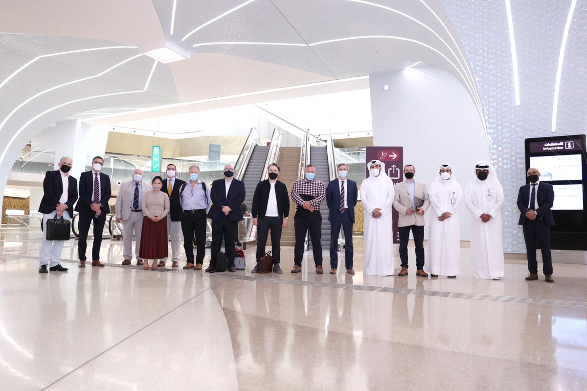 Officials from Qatar Rail with members of the UK trade delegation, in Doha, recently. 