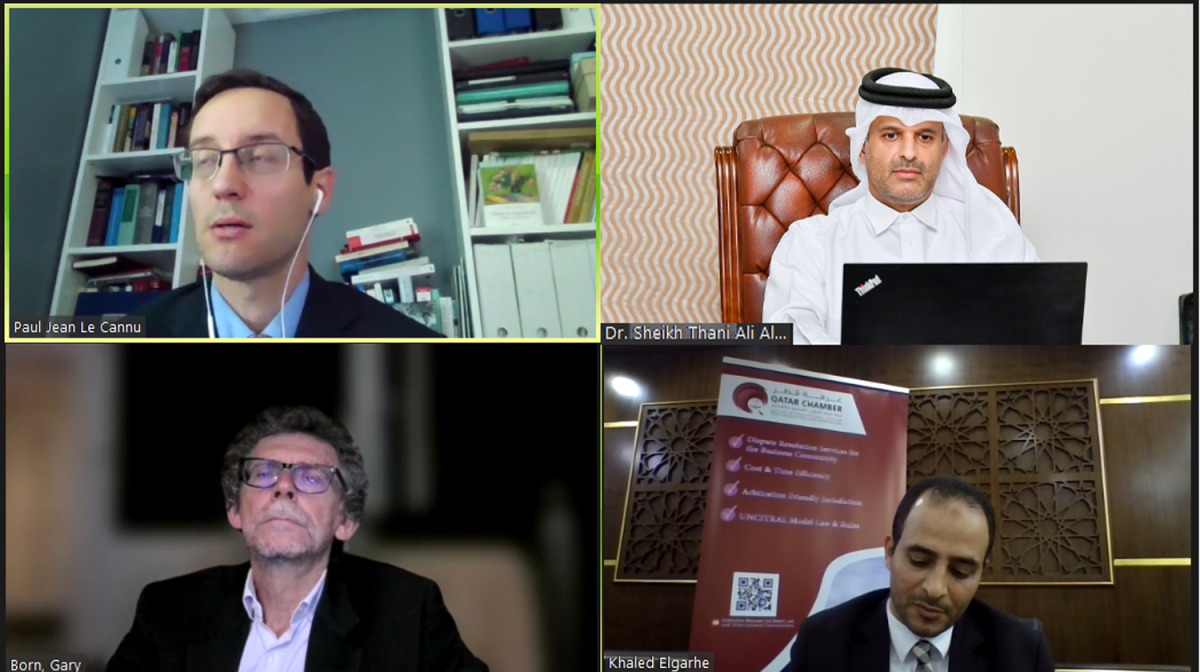 Officials during the webinar on Investment Arbitration.