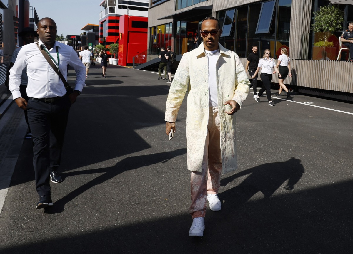 Mercedes' Lewis Hamilton arrives at the Circuit de Barcelona-Catalunya REUTERS/Albert Gea
