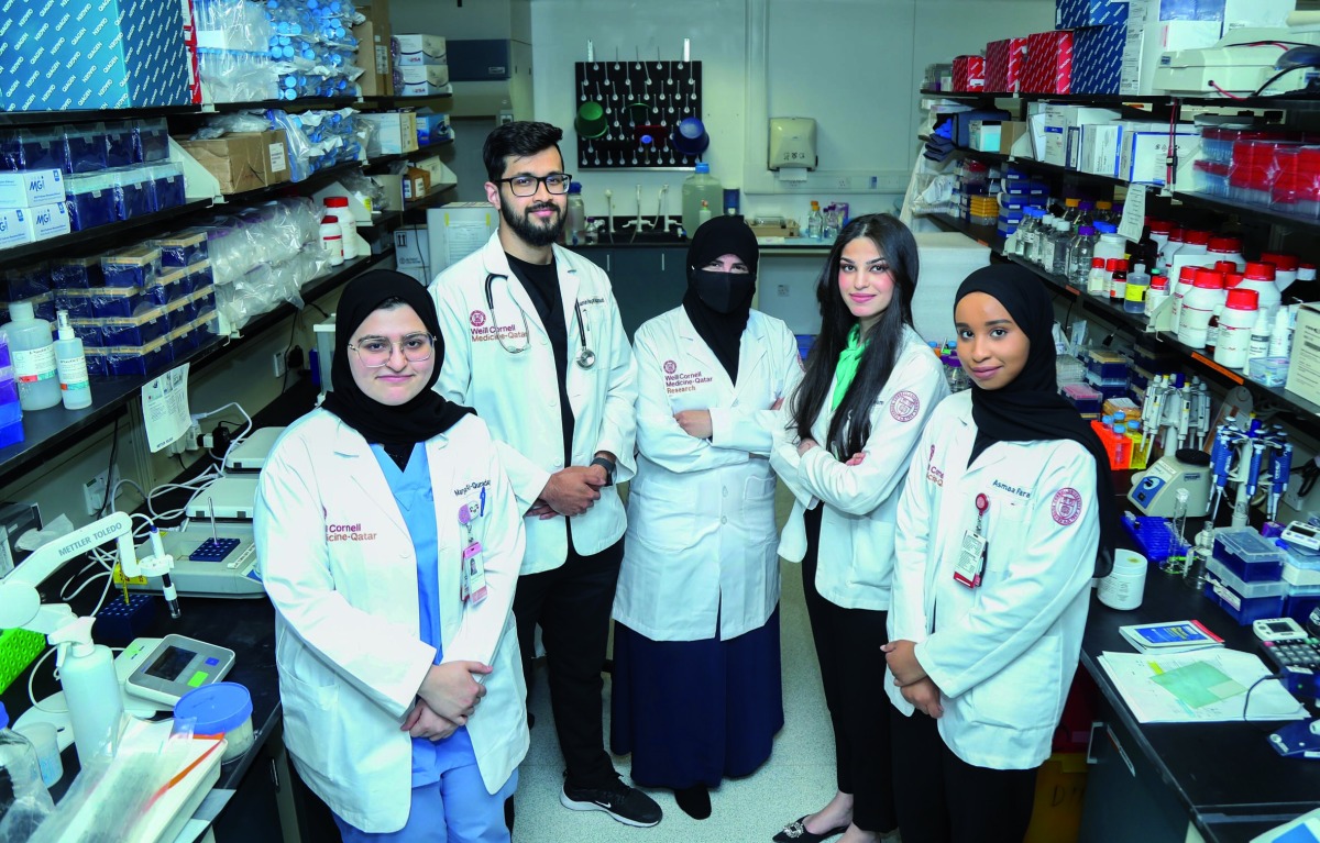 Dr. Isra Marei with other members of the research team. 