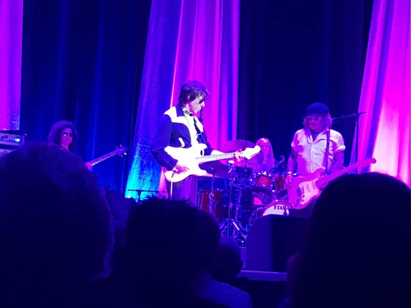 Actor Johnny Depp joins musician Jeff Beck on stage during a concert, in Sheffield, Britain May 29, 2022 in this picture obtained by Reuters from social media on May 30, 2022. P. Donovan/via REUTERS THIS IMAGE HAS BEEN SUPPLIED BY A THIRD PARTY. MANDATORY CREDIT.
