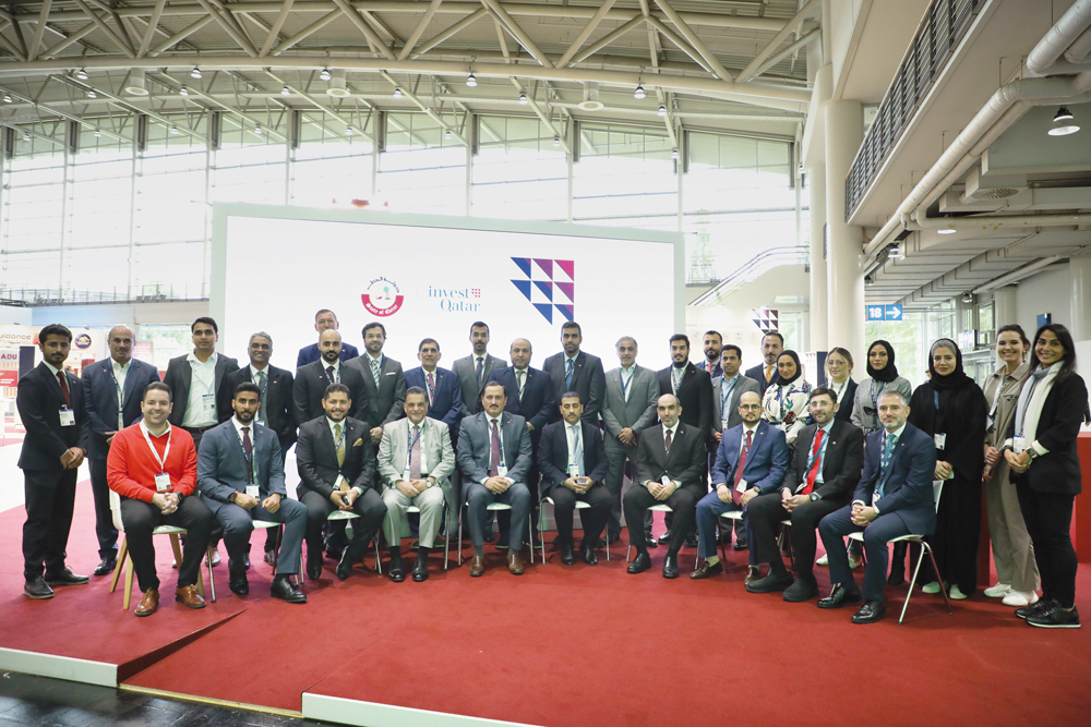 Undersecretary of the Ministry of Commerce and Industry H E Sultan bin Rashid Al Khater with other officials and members of the Qatari delegation to the Hannover Messe International Industrial Fair 2022.  