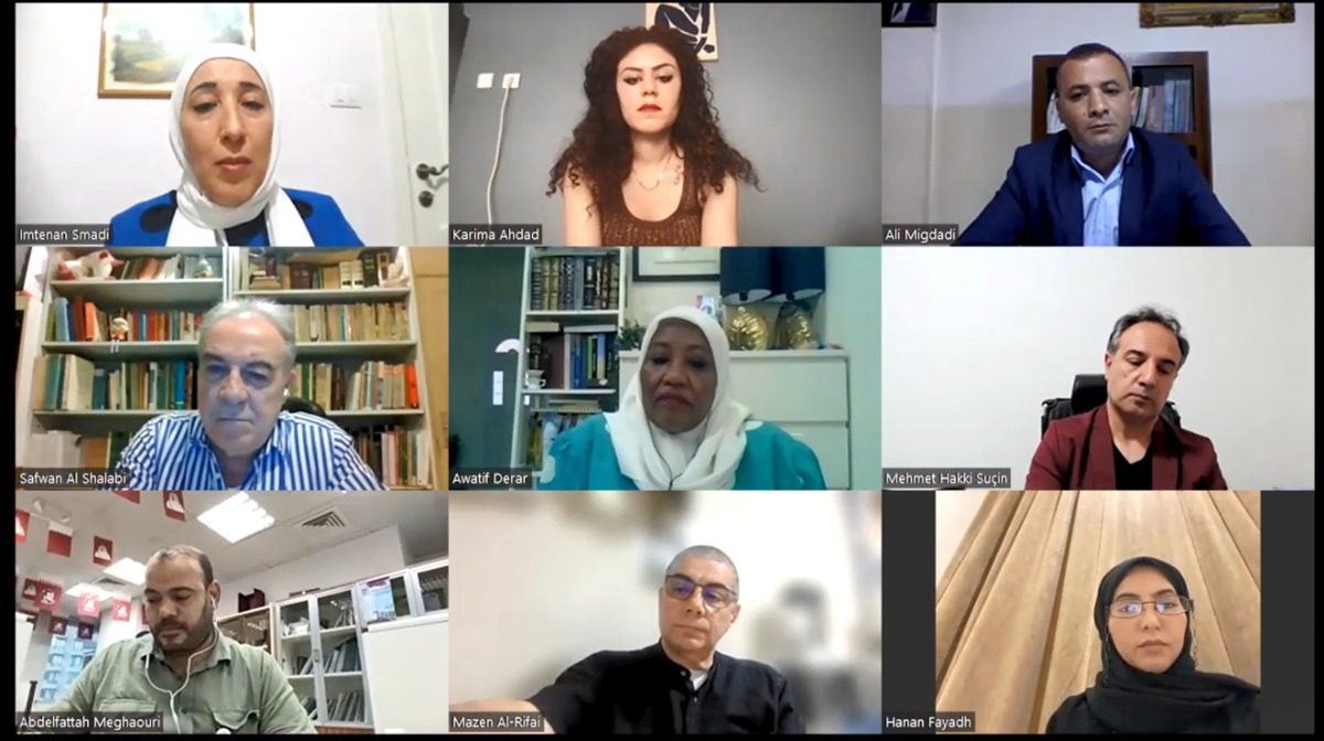 Spokesperson and Media Adviser to SHATIU Dr. Hanan Al Fayyad with other participants during the webinar.