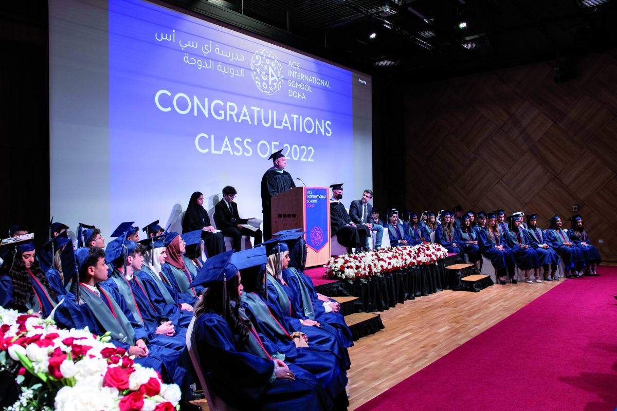 Students of ACS Doha International School during their graduation ceremony.