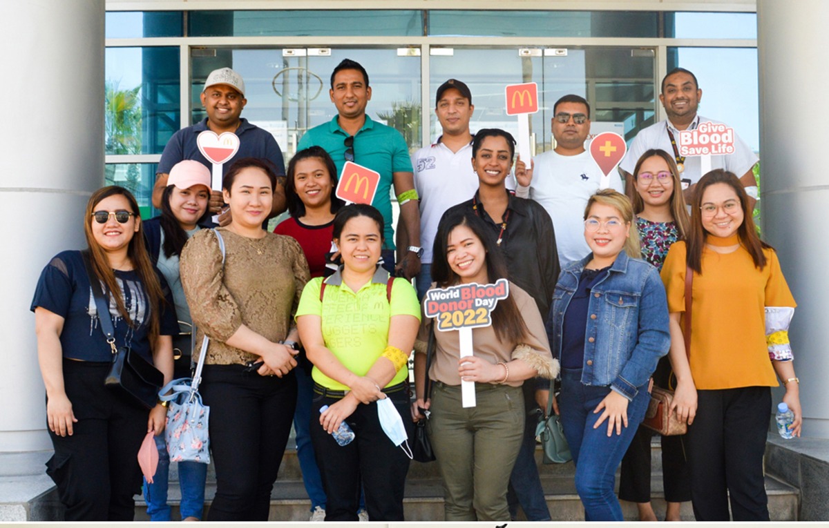 McDonald’s Qatar staff during the blood donation drive