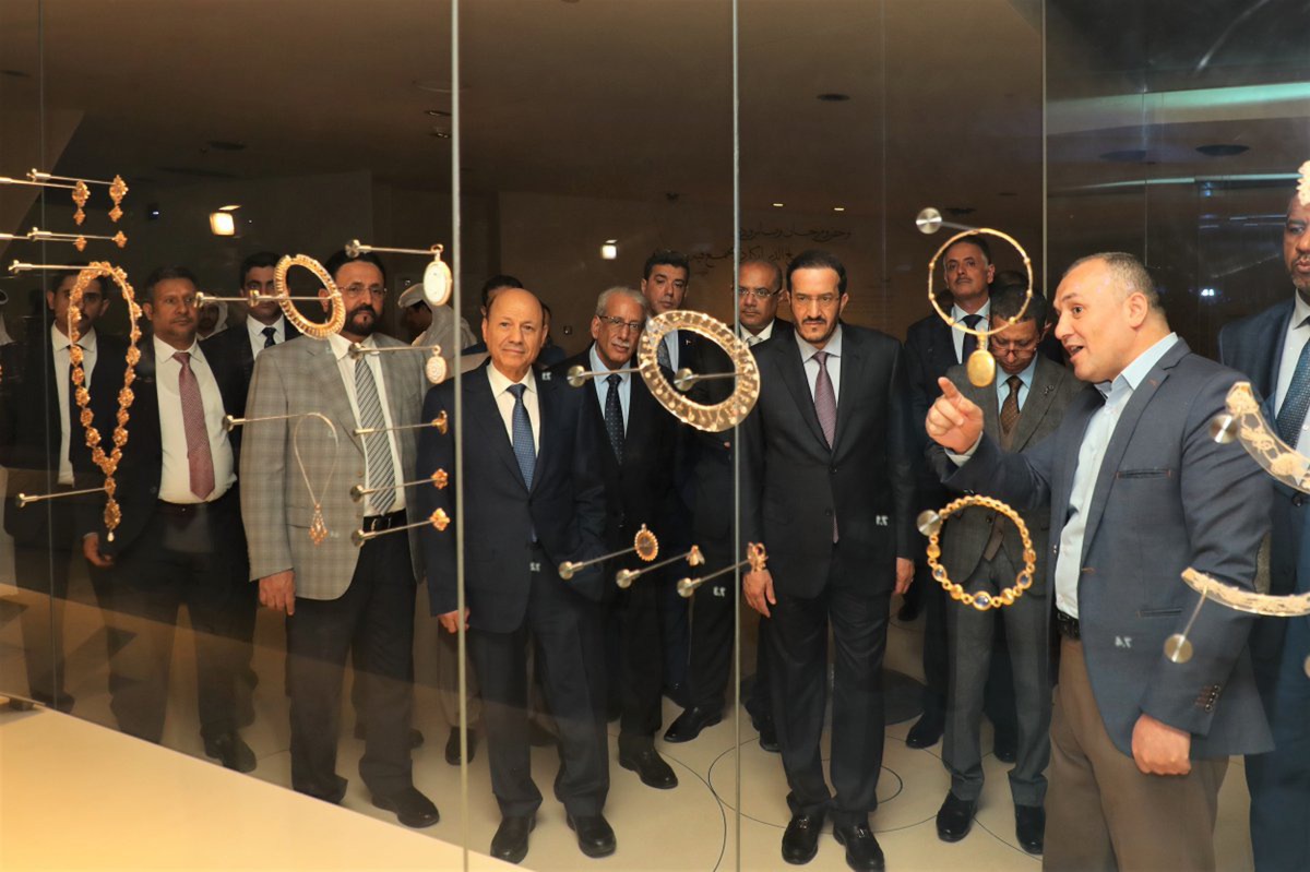 Chairman of the Yemeni Presidential Leadership Council of the Republic of Yemen H E Dr. Rashad Muhammad Al Alimi during his visit to the National Museum of Qatar (NMoQ), yesterday.