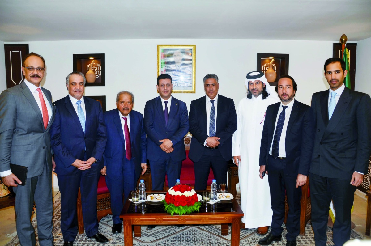 Algeria’s Minister of Tourism and Handicrafts H E Yassin Hammadi, Minister of Housing, Urbanization and the City H E Mohamed Tariq Belaribi, with QBA’s Chairman Sheikh Faisal bin Qassim Al Thani, and other members, during the meeting in Algeria, recently. 