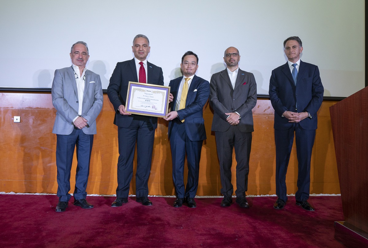 Officials during the awards ceremony, in Doha, recently. 