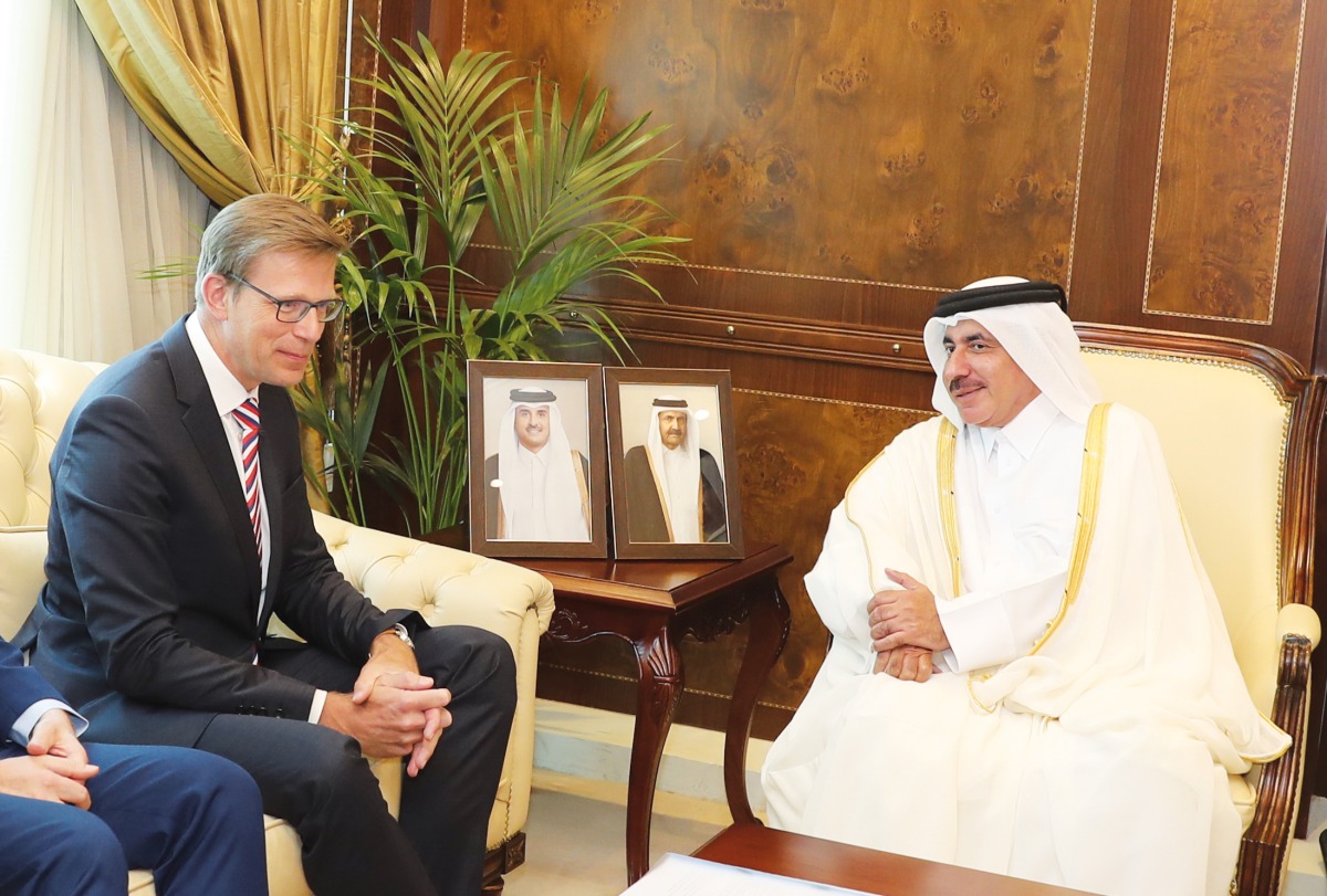 Minister of Transport H E Jassim Saif Ahmed Al Sulaiti meeting Minister of Transport of the Czech Republic H E Martin Kupka yesterday.