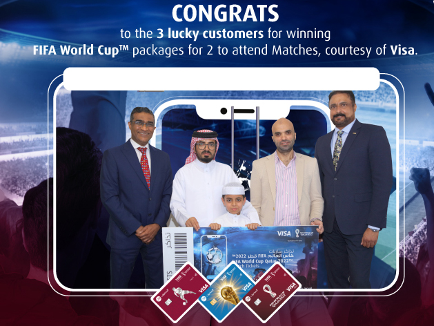 QIB and Visa officials with the winners.