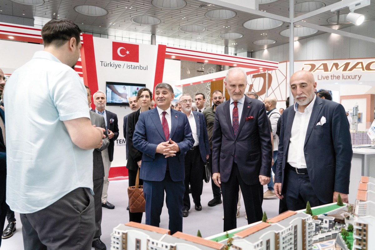 Turkish ambassador to Qatar H E Mustafa Goksu visiting the Turkish pavilion at Cityscape Qatar.
