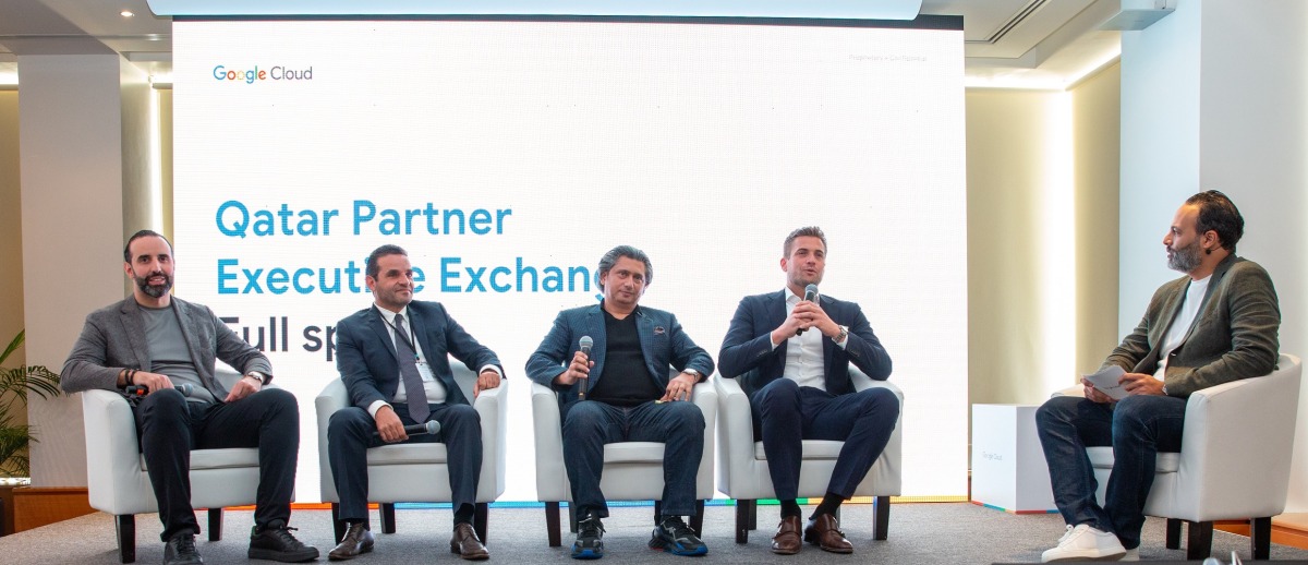Ghassan Kosta, Qatar County Manager, Google Cloud with other officials during the first edition of the Qatar Partner Executive Exchange event.