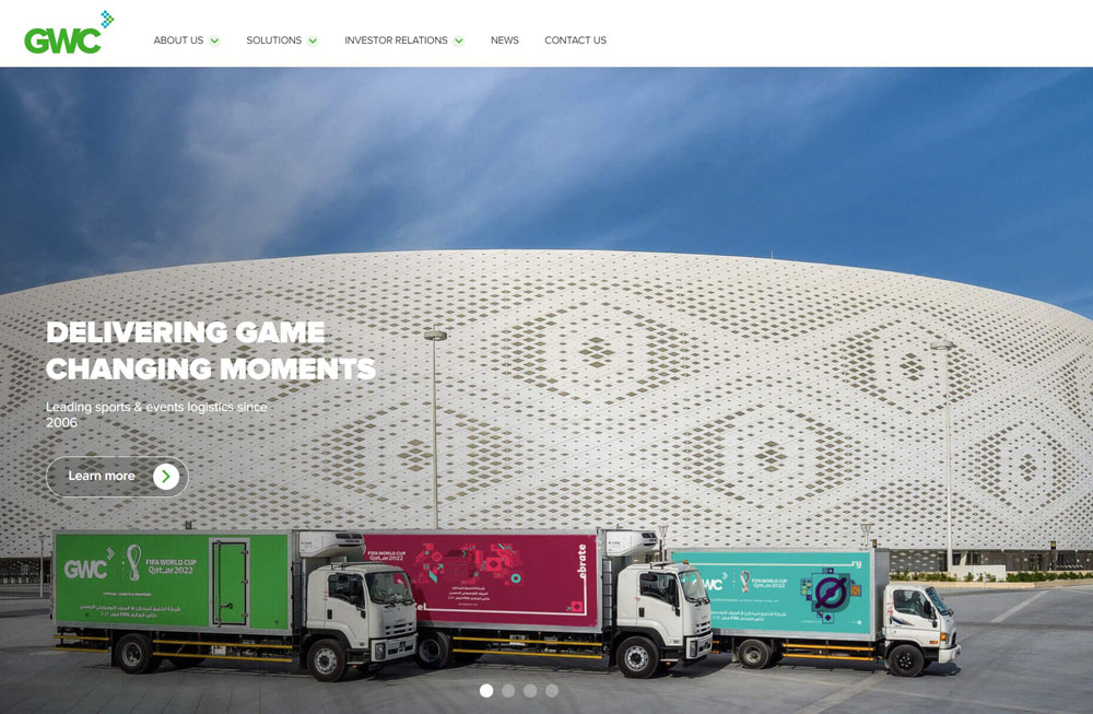 A view of homepage of new website of GWC.