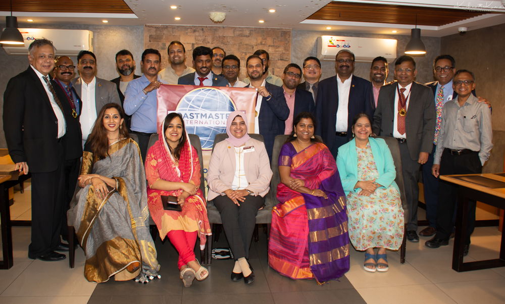 Participants in the 250th meeting of Ooredoo Toastmasters Club of District 116, Qatar.