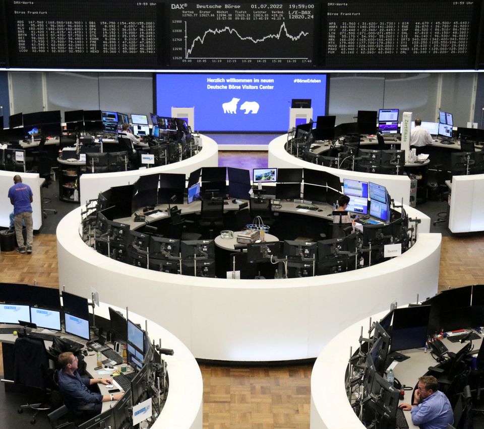 The German share price index DAX graph is pictured at the stock exchange in Frankfurt, Germany, July 1, 2022. REUTERS/Staff