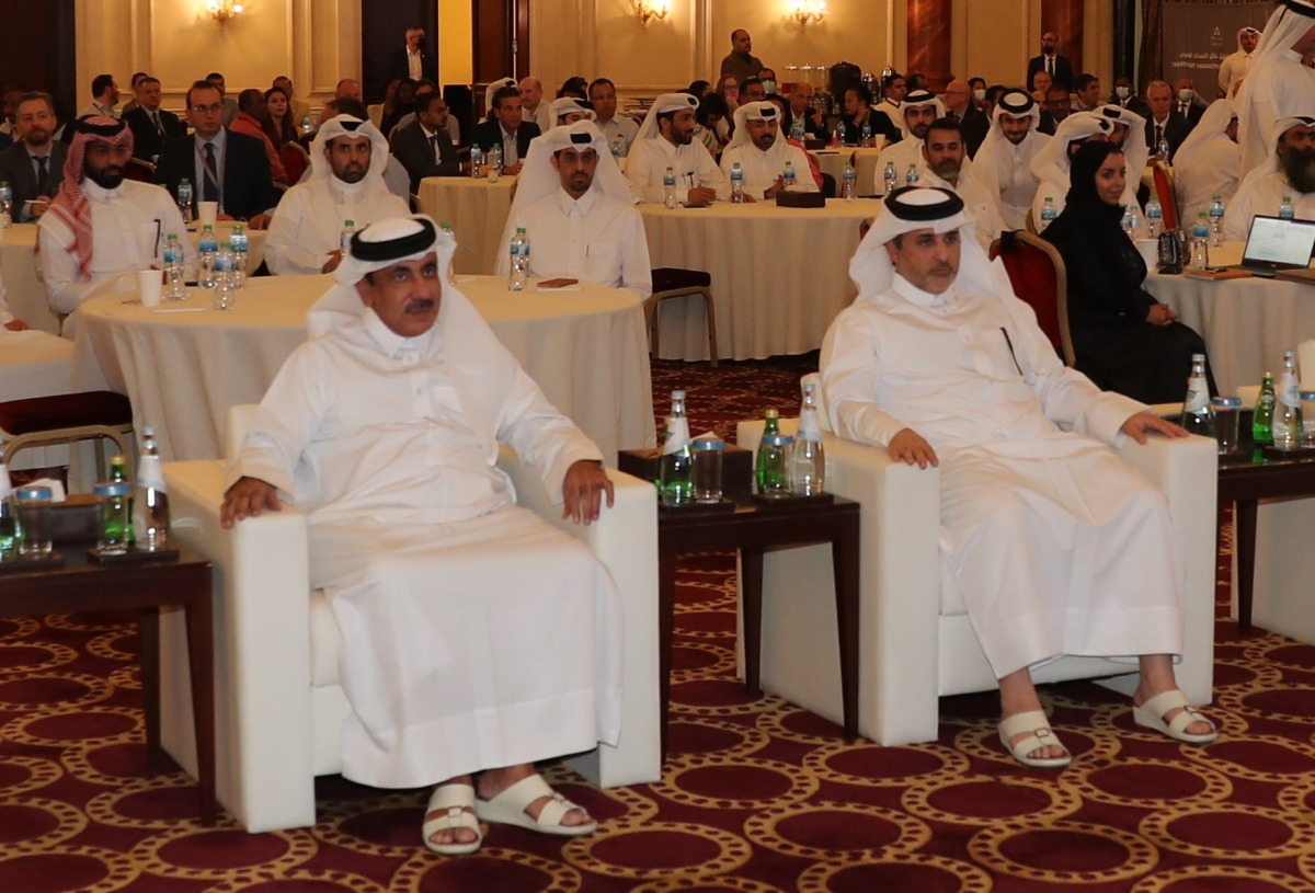 Minister of Transport H E Jassim Saif Ahmed Al Sulaiti and Minister of Municipality and Managing Director and CEO of Qatar Railways Company H E Abdulla bin Abdulaziz bin Turki Al Subaie attending the meeting. 
