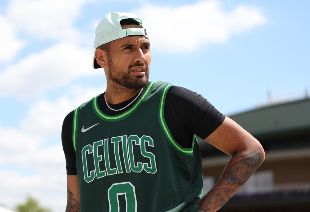 July 7, 2022 Australia's Nick Kyrgios ahead of practice REUTERS/Matthew Childs