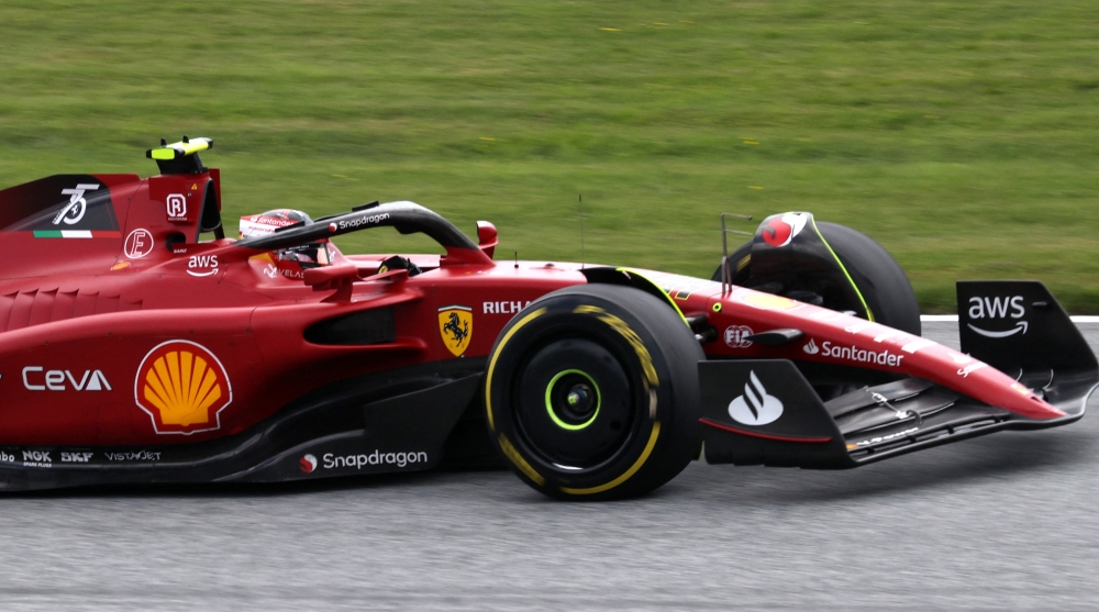 Ferrari's Carlos Sainz Jr. in action during practice. (Reuters/Florion Goga)