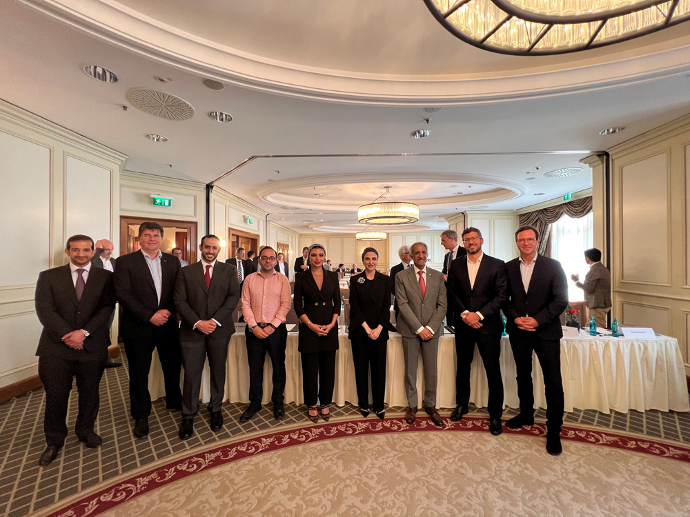 H E Sheikh Abdulla Mohammed bin Saud Al Thani, Ambassador of Qatar to Germany (third right) and Sheikha Alanoud Al Thani, Deputy CEO & Chief Business Offcer, QFC (fourth right), with other dignitaries during the event.