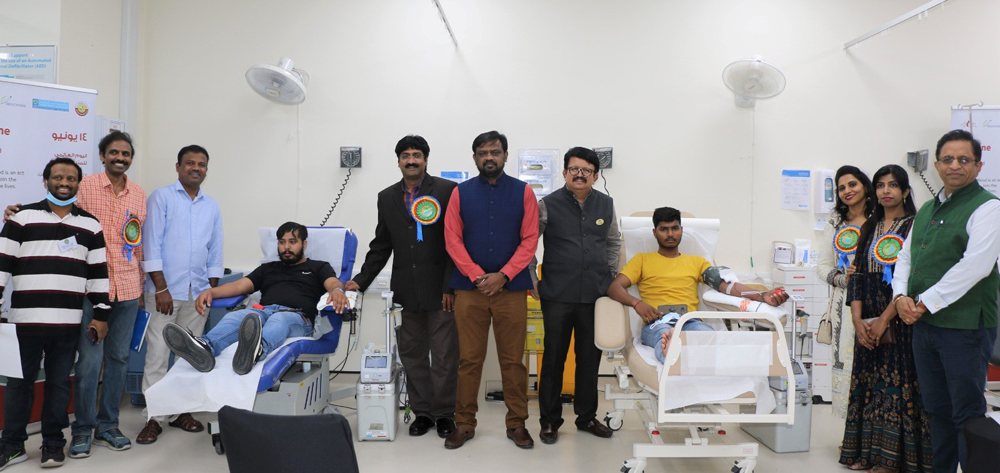 Community members during the blood donation event held at Hamad Medical Corporation.