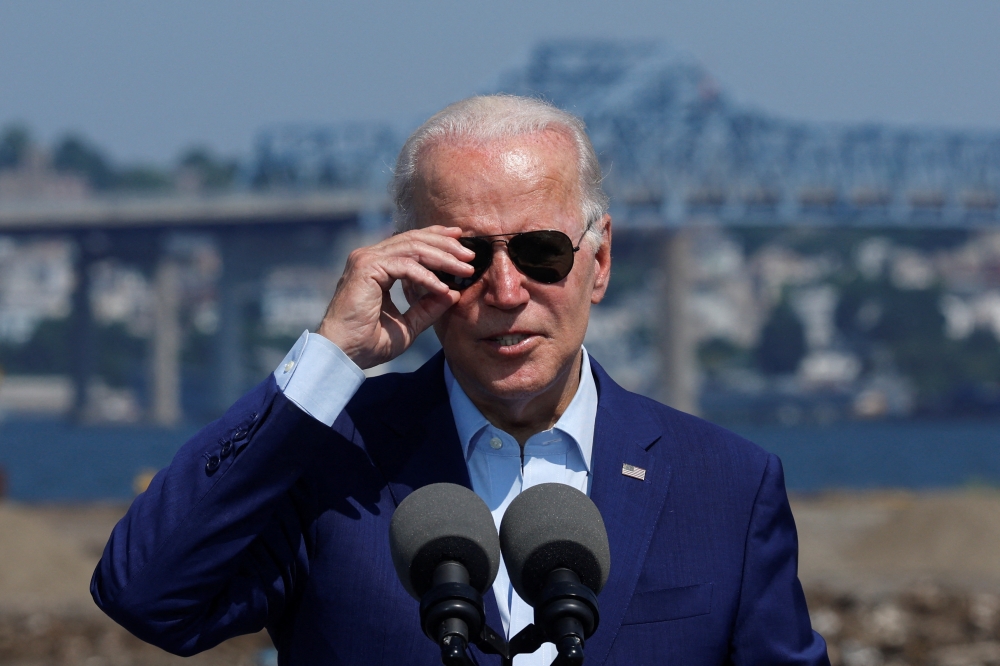 US President Joe Biden delivers remarks on climate change and renewable energy at the site of the former Brayton Point Power Station in Somerset, Massachusetts, US, on July 20, 2022. (REUTERS/Jonathan Ernst)