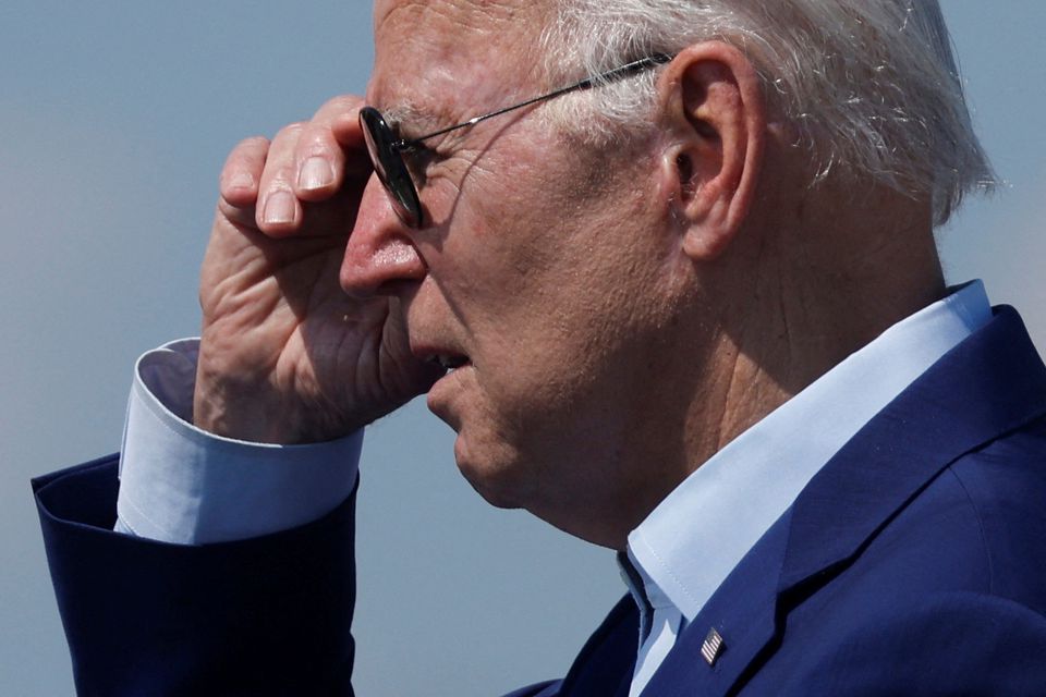 U.S. President Joe Biden delivers remarks on climate change and renewable energy at the site of the former Brayton Point Power Station in Somerset, Massachusetts, U.S., July 20, 2022. REUTERS/Jonathan Ernst

