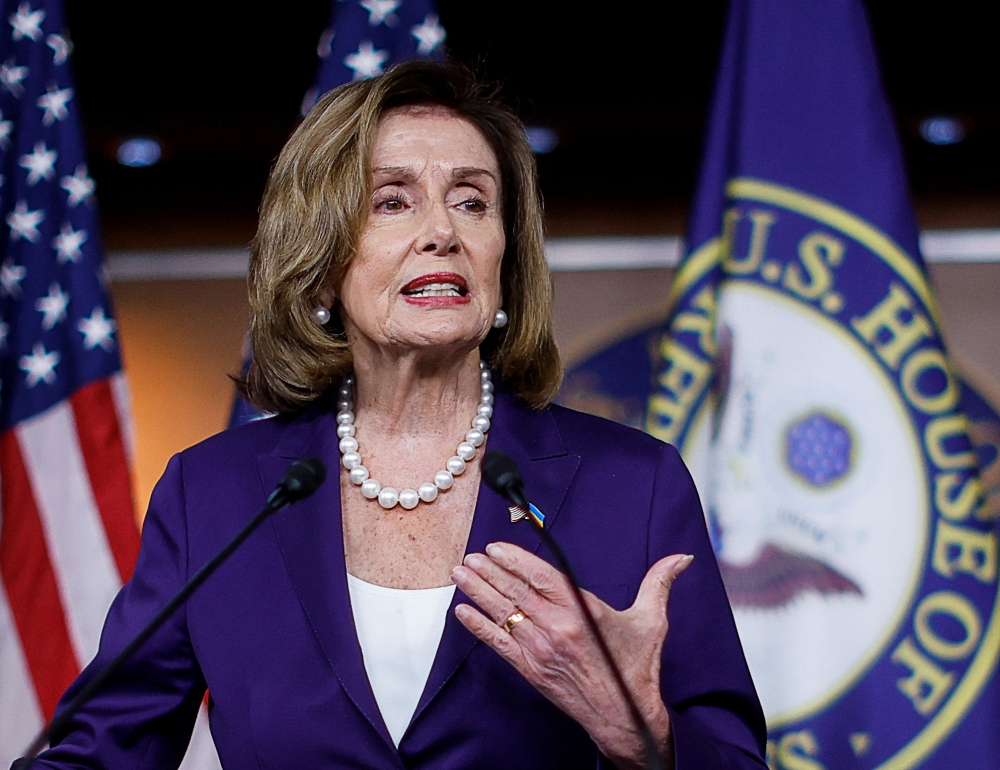 US House Speaker Nancy Pelosi addresses reporters during a news conference at the US Capitol in Washington on July 29, 2022. (REUTERS/Jonathan Ernst)